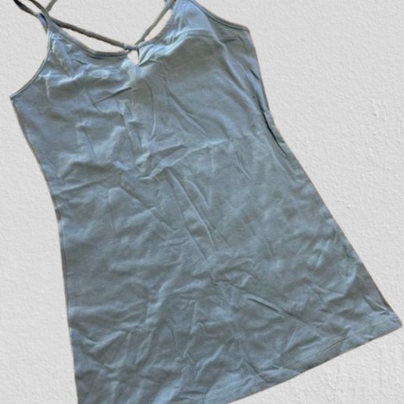 Blue V Cut Tank with Back Strap (2) - Picture 6 of 10